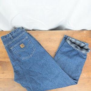 Men's Vintage Carhartt B172 DST Flannel Lined Jeans 43X30